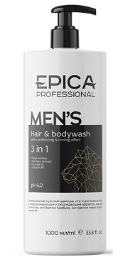 EPICA MENS Мужской шампунь «3 в 1» для волос и тела с кондиционирующим и охлаждающим эффектом
