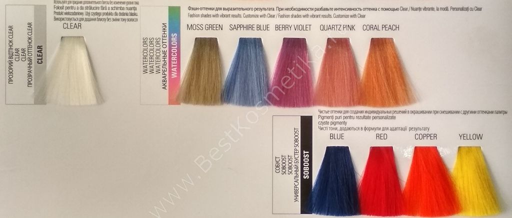 Посмотреть палитру цветов Краски для волос Matrix Color Sync