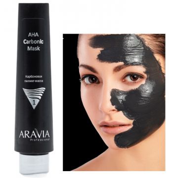 Aravia Карбоновая Пилинг маска черная для лица aha carbonic