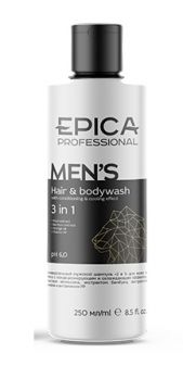 EPICA Mens 3 в 1 Мужской гель для душа, шампунь, кондиционер