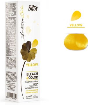 Shot Желтый Обесцвечивающий крем для волос Bleach & color
