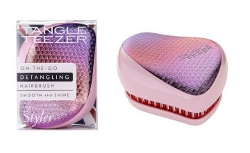Расческа сиренево розовая с хромом Tangle Teezer Compact Styler Sunset Pink