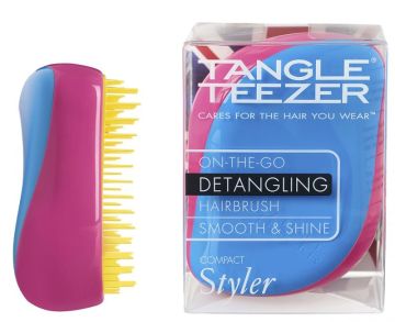 Tangle Teezer Расческа розово голубая без ручки компактная Compact Styler Bright