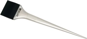 Dewal Кисть-лопатка для окрашивания корней, силиконовая, черная с белой ручкой, узкая 44мм